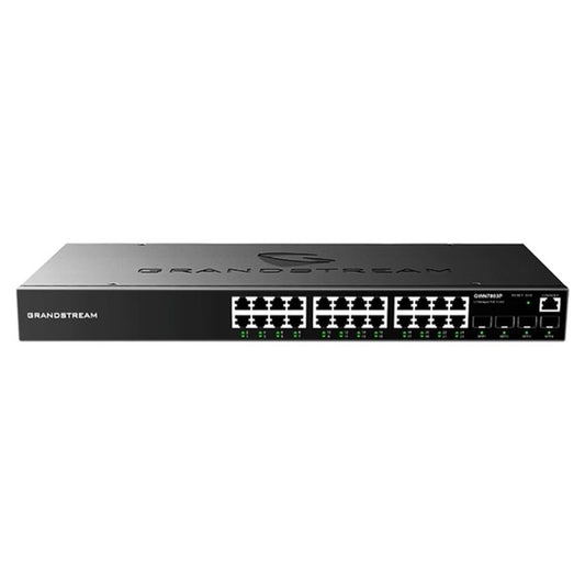 GWN7803P ENTERPRISE LAYER 2+ MANAGED POE NETWORK SWITCH, 24 X GIGE, 4 X SFP