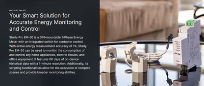 SHELLYPROEM SHELLY SINGLE PHASE DIN RAIL ENERGY METER PRO